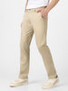 Men's Cream Cotton Slim Fit Casual Chinos Trousers Stretch