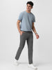 Men's Dark Grey Cotton Slim Fit Casual Chinos Trousers Stretch