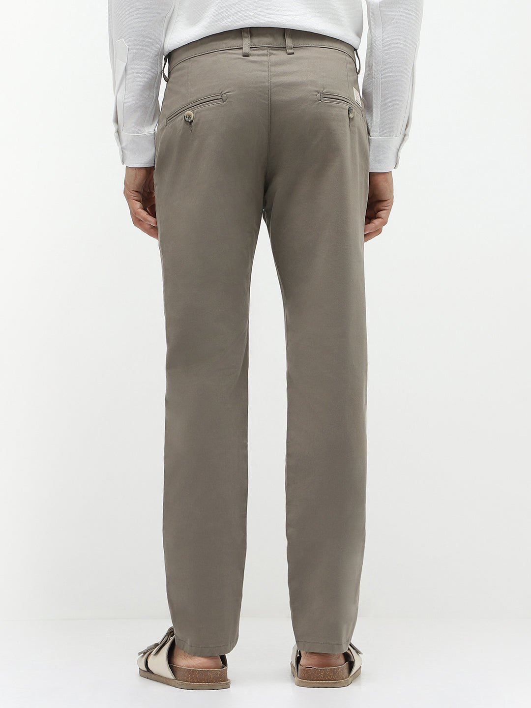 Men's Grey Slim Fit Stretchable Casual Chinos