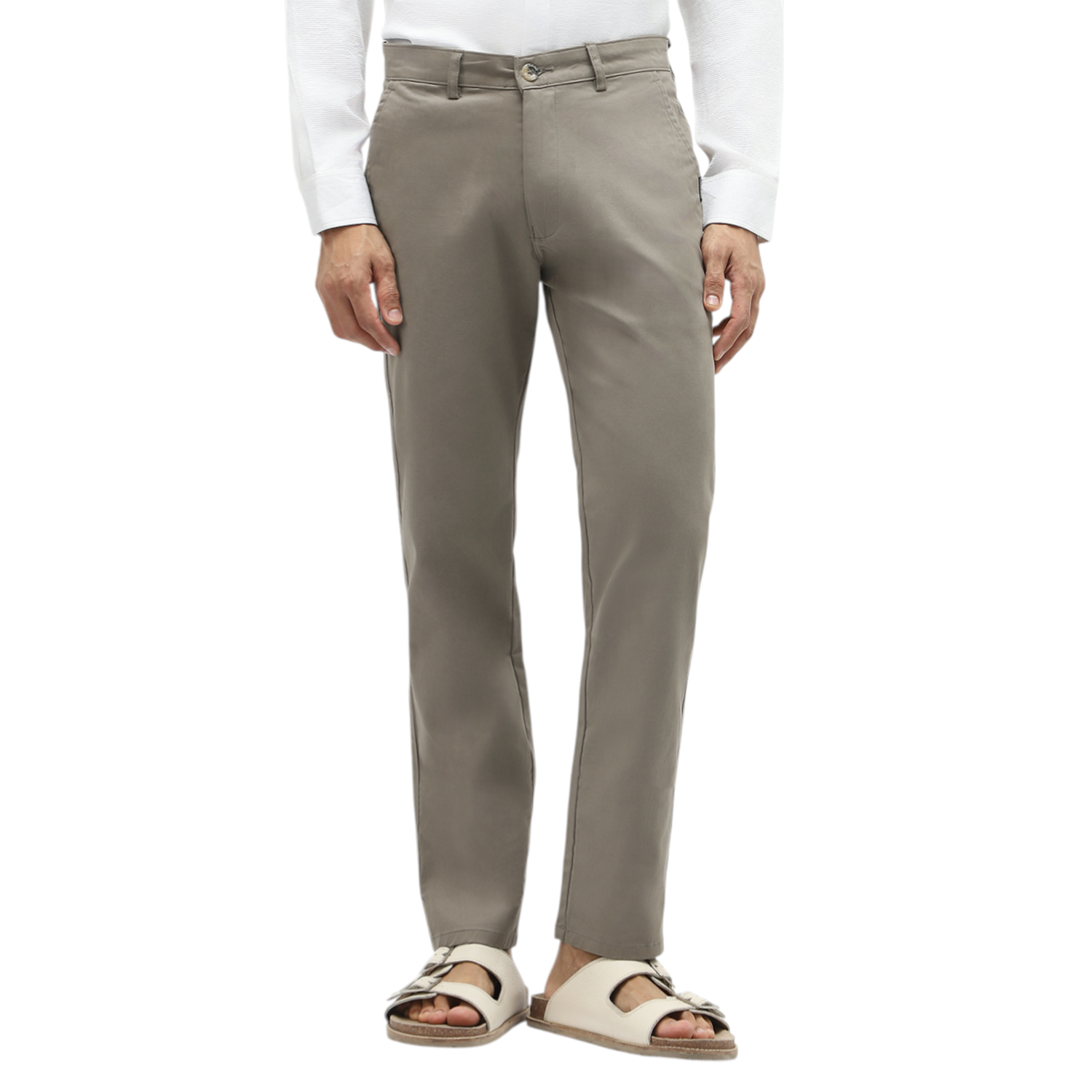 Men's Grey Slim Fit Stretchable Casual Chinos