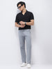Men's Light Blue Cotton Slim Fit Casual Chinos Trousers Stretch