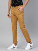 Men's Light Khaki Cotton Slim Fit Casual Chinos Trousers Stretch