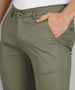 Urbano Fashion Men's Olive Green Cotton Slim Fit Casual Chinos Trousers Stretch
