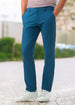 Men's Royal Blue Cotton Slim Fit Casual Chinos Trousers Stretch