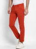 Men's Rust Cotton Slim Fit Casual Chinos Trousers Stretch