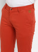 Men's Rust Cotton Slim Fit Casual Chinos Trousers Stretch