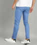 Men's Sky Blue Cotton Slim Fit Casual Chinos Trousers Stretch