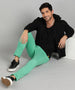 Men's Teal Green Cotton Slim Fit Casual Chinos Trousers Stretch