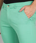 Men's Teal Green Cotton Slim Fit Casual Chinos Trousers Stretch