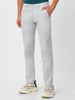 Men's Light Grey Cotton Slim Fit Casual Chinos Trousers Stretch