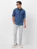 Men's Light Grey Cotton Slim Fit Casual Chinos Trousers Stretch