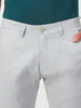 Men's Light Grey Cotton Slim Fit Casual Chinos Trousers Stretch