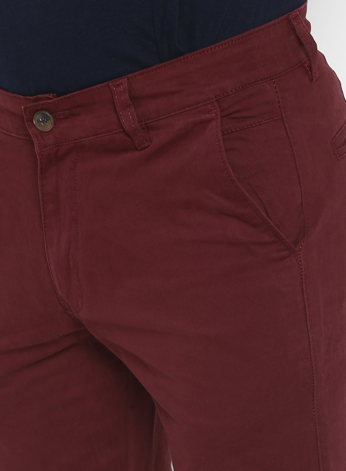 Urbano Fashion Men's Maroon Cotton Slim Fit Casual Chinos Trousers Stretch