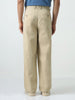 Men's Beige Loose Baggy Fit Solid Chino Trousers Non-Stretchable