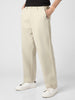 Men's Light Grey Loose Baggy Fit Solid Chino Trousers Non-Stretchable