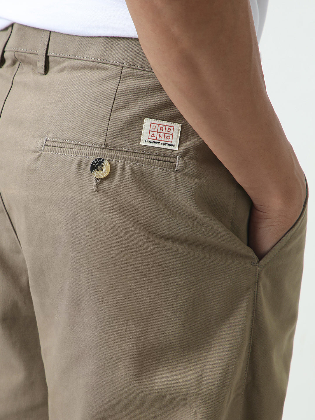 Men's Grey Loose Baggy Fit Solid Chino Trousers Non-Stretchable
