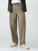 Men's Grey Loose Baggy Fit Solid Chino Trousers Non-Stretchable