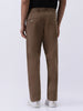 Men's Dark Taupe Cotton Regular Fit Casual Chinos Trousers Stretch