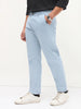 Men's Light Sky Blue Cotton Regular Fit Casual Chinos Trousers Stretch