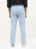 Men's Light Sky Blue Cotton Regular Fit Casual Chinos Trousers Stretch