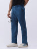 Men's Royal Blue Cotton Regular Fit Casual Chinos Trousers Stretch