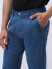 Men's Royal Blue Cotton Regular Fit Casual Chinos Trousers Stretch