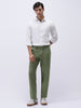 Men's Sage Green Cotton Regular Fit Casual Chinos Trousers Stretch