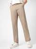 Men's Taupe Brown Cotton Regular Fit Casual Chinos Trousers Stretch