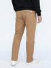 Men's Beige Straight Fit Mid Rise Cotton Casual Chinos Trousers Stretch