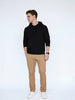 Men's Beige Straight Fit Mid Rise Cotton Casual Chinos Trousers Stretch