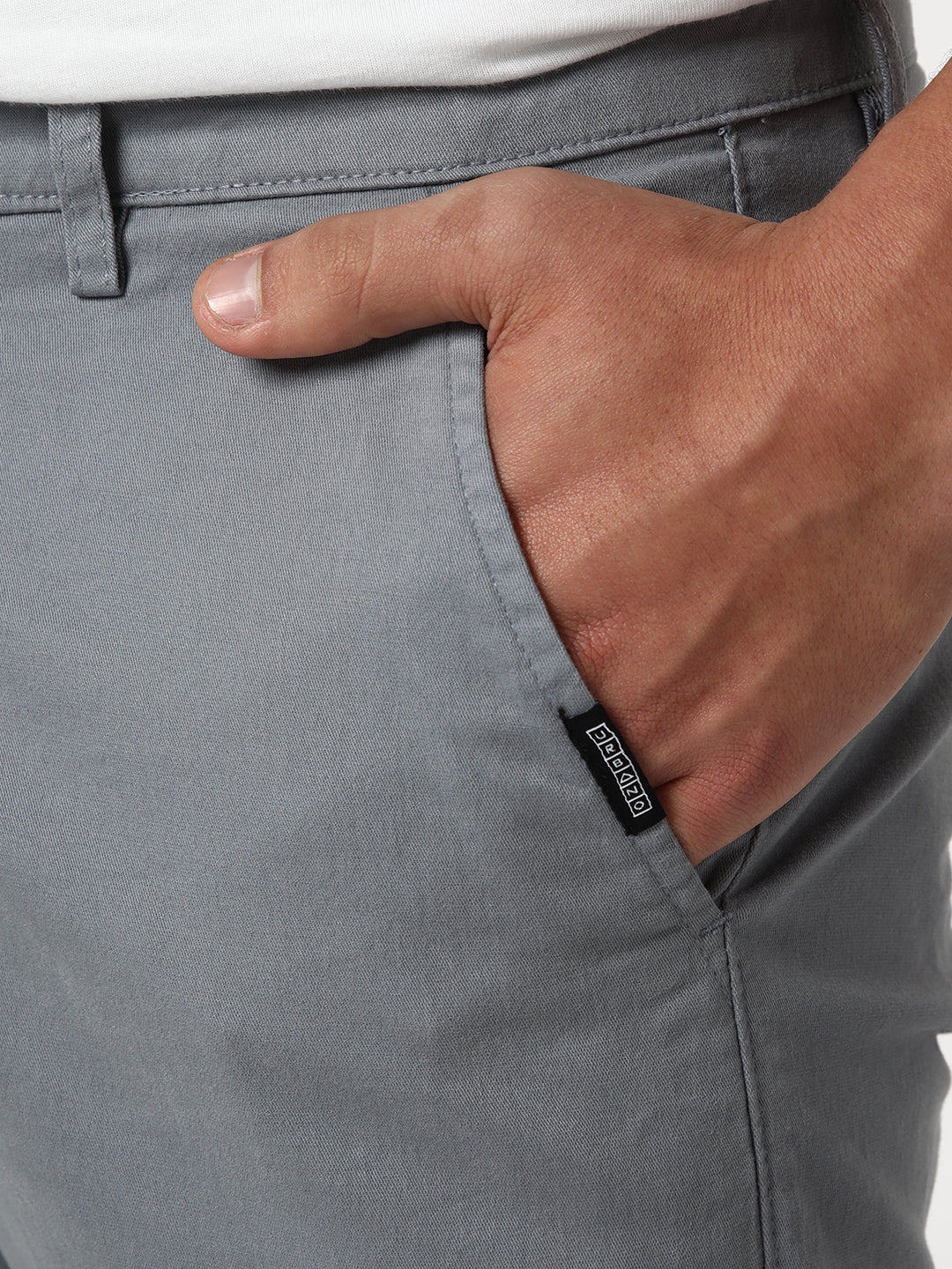 Men's Light Blue Straight Fit Mid Rise Cotton Casual Chinos Trousers Stretch