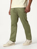 Men's Light Olive Straight Fit Mid Rise Cotton Casual Chinos Trousers Stretch