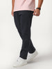 Men's Navy Straight Fit Mid Rise Cotton Casual Chinos Trousers Stretch
