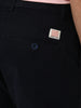 Men's Navy Straight Fit Mid Rise Cotton Casual Chinos Trousers Stretch