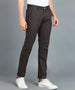 Men's Grey Cotton Light Weight Non-Stretch Slim Fit Casual Trousers