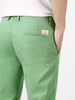 Men's Green Cotton Light Weight Non-Stretch Slim Fit Casual Trousers