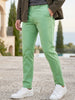 Men's Green Cotton Slim Fit Casual Chinos Trousers