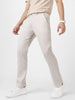 Men's Grey Cotton Slim Fit Casual Chinos Trousers