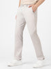 Men's Grey Cotton Light Weight Non-Stretch Slim Fit Casual Trousers