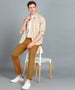 Men's Yellow Cotton Slim Fit Casual Chinos Trousers