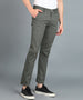 Men's Dark Green Cotton Light Weight Non-Stretch Slim Fit Casual Trousers