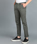 Men's Dark Green Cotton Light Weight Non-Stretch Slim Fit Casual Trousers