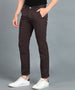 Men's Dark Grey Cotton Light Weight Non-Stretch Slim Fit Casual Trousers
