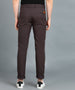 Men's Dark Grey Cotton Light Weight Non-Stretch Slim Fit Casual Trousers