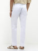 Men's White Cotton Slim Fit Casual Chinos Trousers