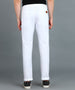 Men's White Cotton Light Weight Non-Stretch Slim Fit Casual Trousers