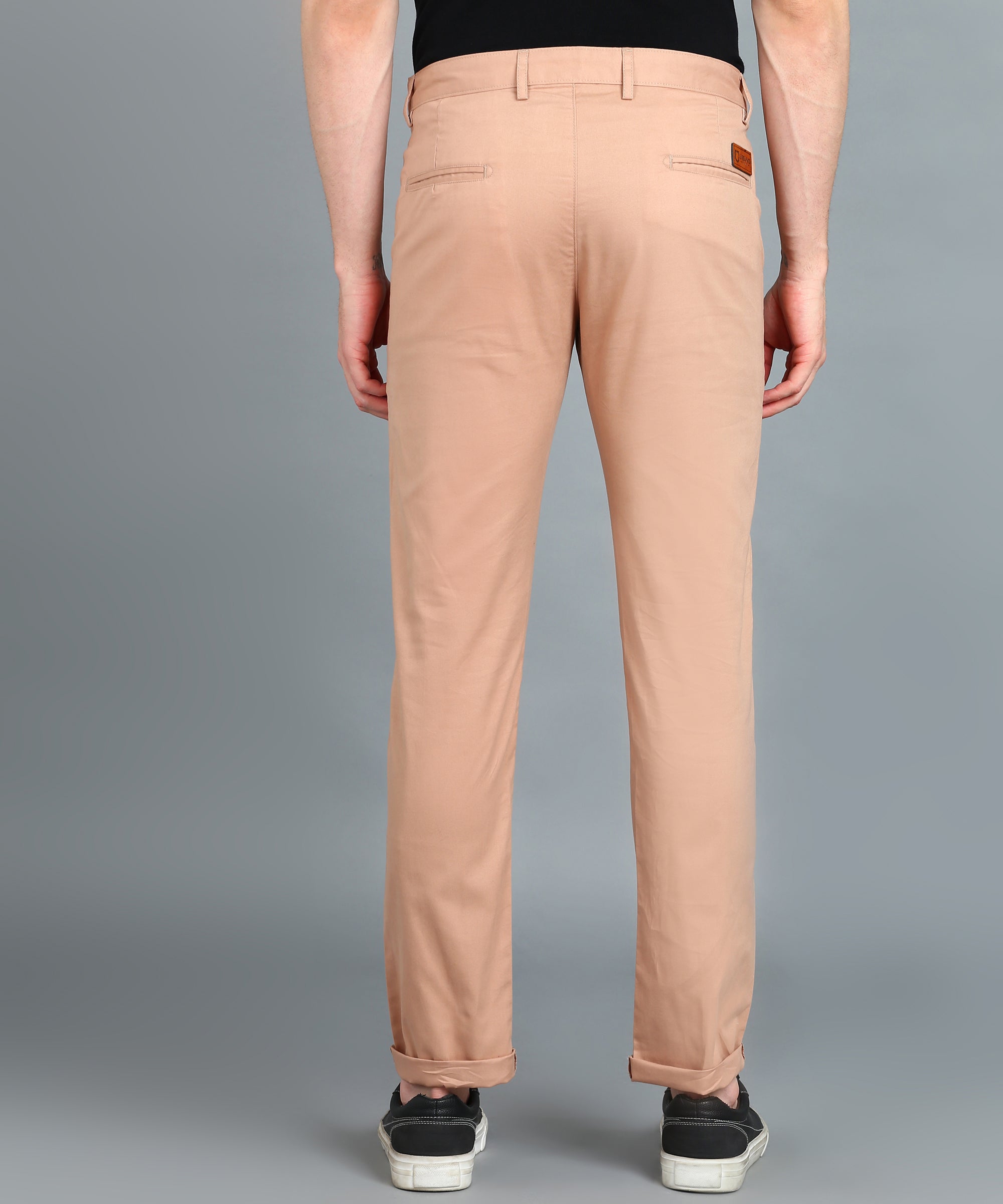 Men's Purple Cotton Light Weight Non-Stretch Slim Fit Casual Trousers