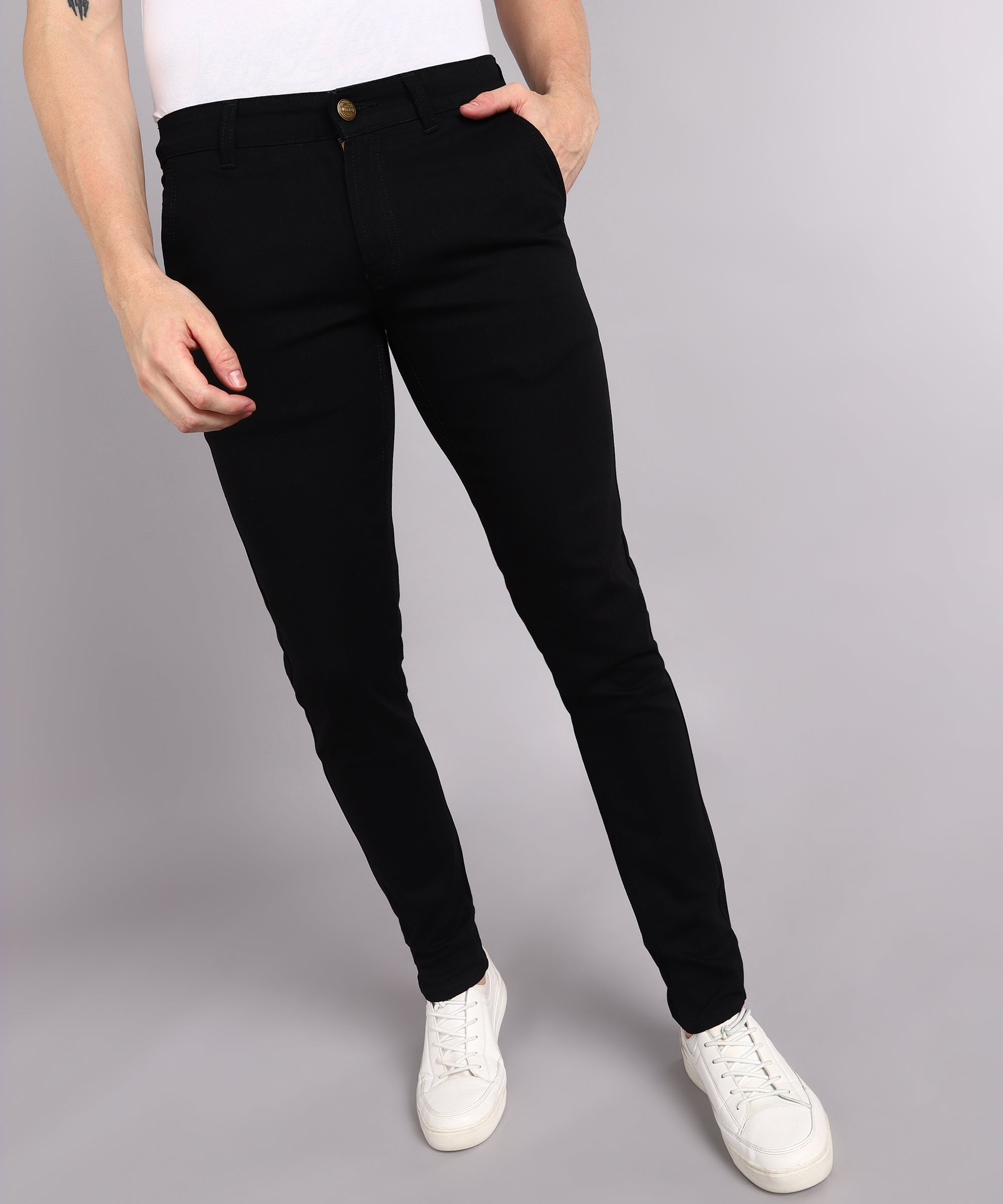 Urbano Fashion Men's Black Slim Fit Denim Jeans Stretchable