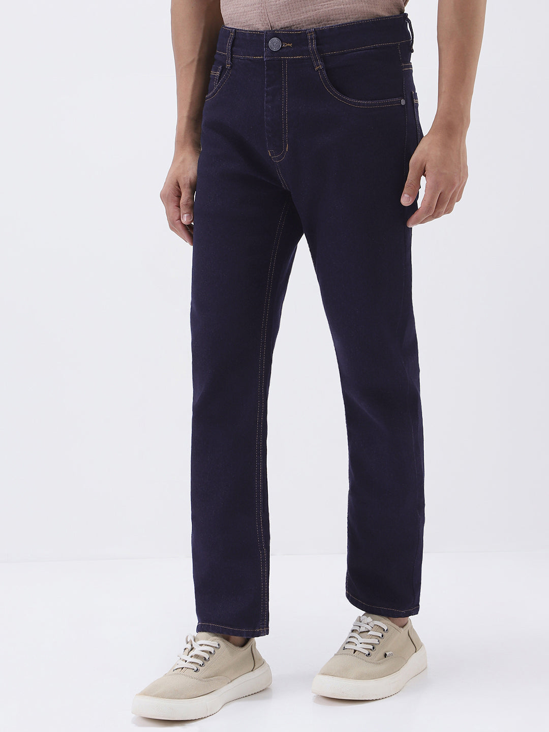 Men's Dark Blue Slim Fit Denim Jeans Stretchable