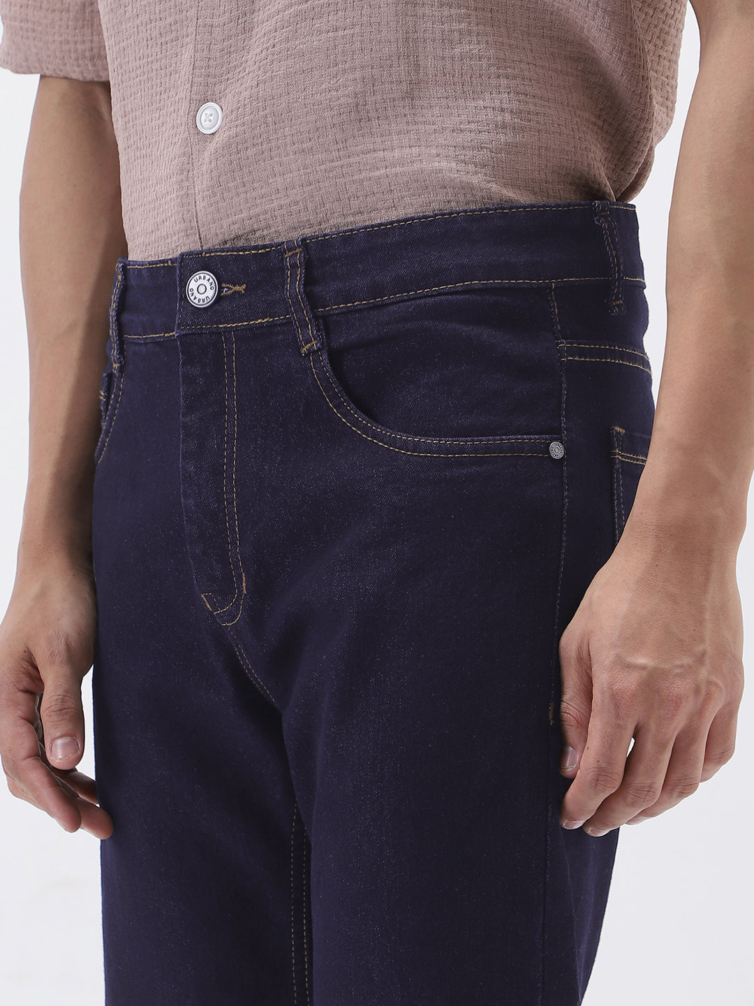 Men's Dark Blue Slim Fit Denim Jeans Stretchable